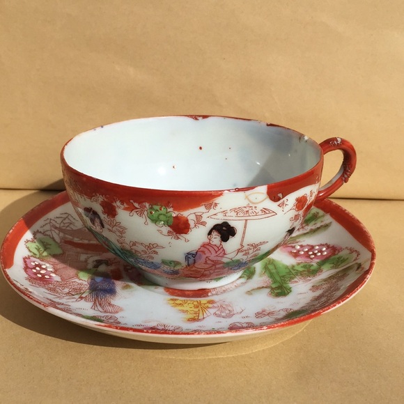 Kitchen & Dining Vintage Japanese Geisha Girl Hand Painted Porcelain